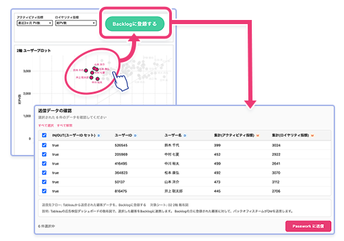確認ダイアログ画面